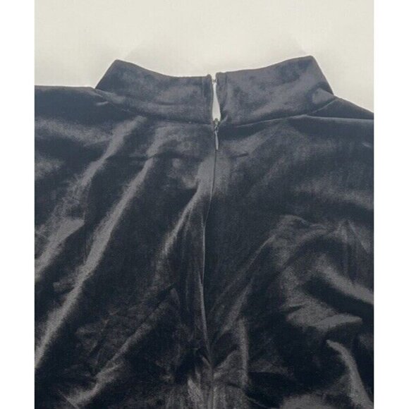 Eloquii Womens Plus Size 26 Black Stretch Velvet Short Dress Wrap Cocktail - Picture 7 of 9